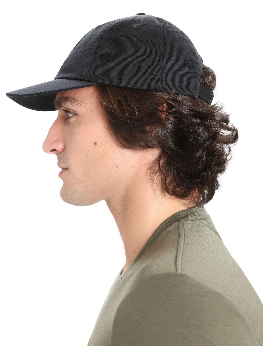 Black Men's Icebreaker Unisex Merino 6 Panel Hats | USA 1096SGLO